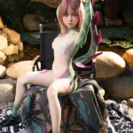 Boneca sexual de silicone com 132 cm, 4 m, quadris curvos, mãos em garra, cabelo roxo, #S3