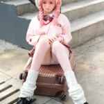 138cm 3ft5 TPE Schoolgirl Uniform Pink Hair Sex Doll