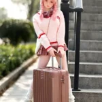 138cm 3ft5 TPE Schoolgirl Uniform Pink Hair Sex Doll