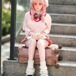 138cm 3ft5 TPE Schoolgirl Uniform Pink Hair Sex Doll