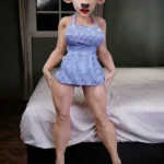 141cm 4ft6 Silicone Anthro Bull Chubby Boobs Curvy Body Sex Doll #SZ3 Head （Implanted Further）