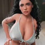 141cm 4ft6 TPE Huge Breast Ample Body Raven Hair Sex Doll #DC43 Head
