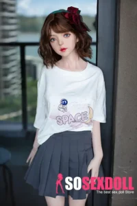 148cm 4ft9 Cute Brown Hair Lifelike Sex Dolls Short Hair Anime Style Love Dolls