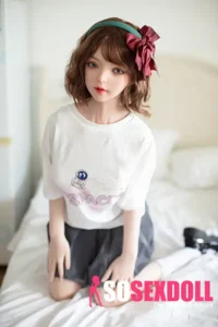 148cm 4ft9 Cute Brown Hair Lifelike Sex Dolls Short Hair Anime Style Love Dolls