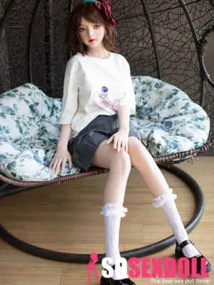 148cm 4ft9 Cute Brown Hair Lifelike Sex Dolls Short Hair Anime Style Love Dolls