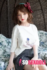 148cm 4ft9 Cute Brown Hair Lifelike Sex Dolls Short Hair Anime Style Love Dolls