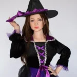148cm 4ft9 Purple Witch Dress Sexy Sex Dolls High Quality Sex Doll With Big Breasts