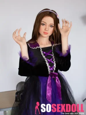 148cm 4ft9 Purple Witch Dress Sexy Sex Dolls High Quality Sex Doll With Big Breasts