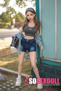150cm 4ft9 Full Silicone Checked Clothes Perky Chests Sex Doll