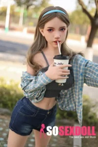 150cm 4ft9 Full Silicone Checked Clothes Perky Chests Sex Doll