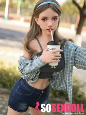 150cm 4ft9 Full Silicone Checked Clothes Perky Chests Sex Doll