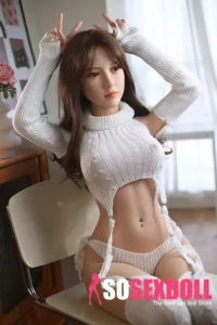 150cm 4ft9 Full Silicone White Knitwear Elegant Beauty Sex Doll