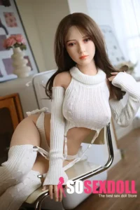150cm 4ft9 Full Silicone White Knitwear Elegant Beauty Sex Doll