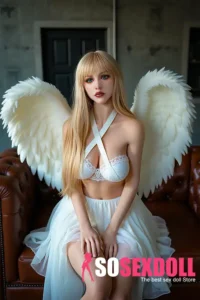 150cm 4ft9 Silicone Busty Toned Body Golden Hair Sex Doll #AB27 Head