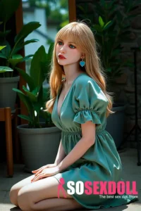 150cm 4ft9 Silicone Plump Chest Thick Waist Blonde Hair Sex Doll #AB27 Head