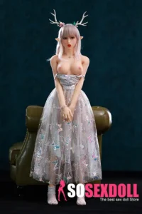 150cm 4ft9 TPE Fairy Dress Deer Horn Sex Doll