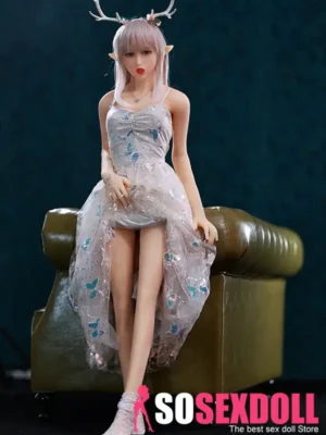 150cm 4ft9 TPE Fairy Dress Deer Horn Sex Doll