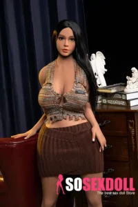 152cm 5ft Black Long Hair Brown Sling Sex Dolls True Life Dolls Video Game Sex Dolls