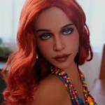 155cm 5ft1 TPE Big Hanging Boobs Red Hair Sex Doll #DC10 Head