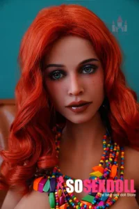 155cm 5ft1 TPE Large Hanging Breasts Red Hair Sex Doll #DC10 Head