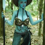 156cm 5ft2 TPE Fantasy Light Blue Skin Ample Chest Sex Doll #A1 Head