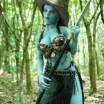 156cm 5ft2 TPE Fantasy Light Blue Skin Ample Chest Sex Doll #A1 Head