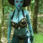 156cm 5ft2 TPE Fantasy Light Blue Skin Ample Chest Sex Doll #A1 Head