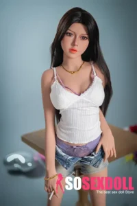 157cm 5ft2 Black Straight Hair Gentle Love Dolls Sexual Toys Beautiful Female Robots