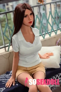 157cm 5ft2 Long Hair Blue Short Sleeve Sex Dolls Fantasy Sex Toys Game Lady Sex Dolls