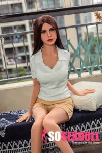 157cm 5ft2 Long Hair Blue Short Sleeve Sex Dolls Fantasy Sex Toys Game Lady Sex Dolls