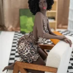 158cm 5ft2 Black Leopard Print Dress Sex Dolls Love Dolls Adult Sex Toys For Men