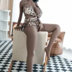 158cm 5ft2 Black Leopard Print Dress Sex Dolls Love Dolls Adult Sex Toys For Men
