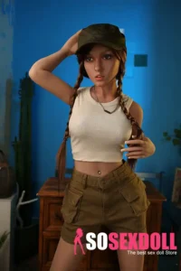 158cm 5ft2 Green Hat Long Braided Hair Sex Dolls Sex Robots Girls Sexiest Sex Dolls