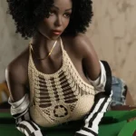 158cm 5ft2 Hot Black Skin Solid Sex Dolls Women Sex Toys Huge Breast Sex Dolls
