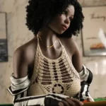 158cm 5ft2 Hot Black Skin Solid Sex Dolls Women Sex Toys Huge Breast Sex Dolls