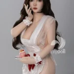 158 см 5 футів 2 силіконова грудаста секс-лялька у формі пісочного годинника з коричневим волоссям в наявності (лише для США)