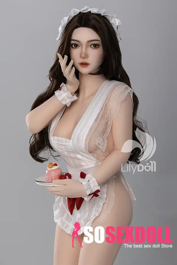 158cm 5ft2 Silicone Busty Hourglass Shape Xim av Cov plaub hau deev Doll hauv Tshuag (US nkaus xwb)