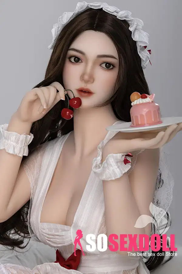 158cm 5ft2 Silicone Busty Hourglass Shape Xim av Cov plaub hau deev Doll hauv Tshuag (US nkaus xwb)