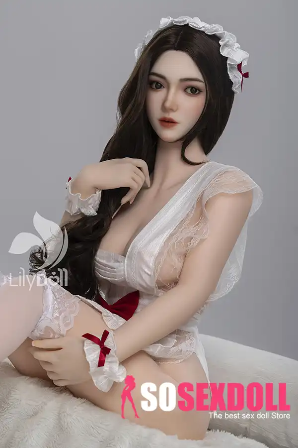 158cm 5ft2 Silicone Busty Hourglass Shape Xim av Cov plaub hau deev Doll hauv Tshuag (US nkaus xwb)
