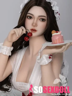 158cm 5ft2 Silicone Busty Hourglass Shape Brown Hair Sex Doll in Stock （US Only)