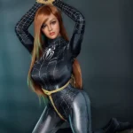 158cm 5ft2 Silicone Chubby Figure Black Spider Sex Doll