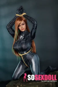 158cm 5ft2 Silicone Chubby Figure Black Spider Sex Doll