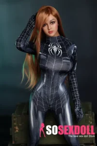 158cm 5ft2 Silicone Chubby Figure Black Spider Sex Doll