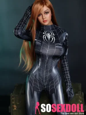 158cm 5ft2 Silicone Chubby Figure Black Spider Sex Doll