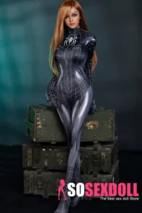 158cm 5ft2 Silicone Chubby Figure Black Spider Sex Doll