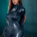 158cm 5ft2 Silicone Chubby Figure Black Spider Sex Doll