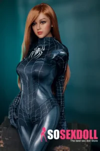 158cm 5ft2 Silicone Chubby Figure Black Spider Sex Doll