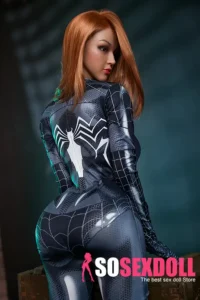 158cm 5ft2 Silicone Chubby Figure Black Spider Sex Doll