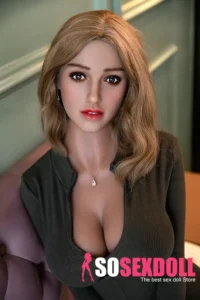 158cm 5ft2 Silicone Short Curls Black Stockings Sex Doll