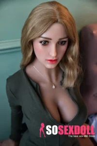158cm 5ft2 Silicone Short Curls Black Stockings Sex Doll